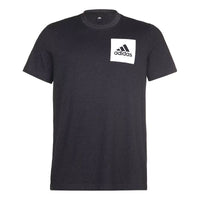 adidas Alphabet Logo Printing Round Neck Short Sleeve Black BS4861