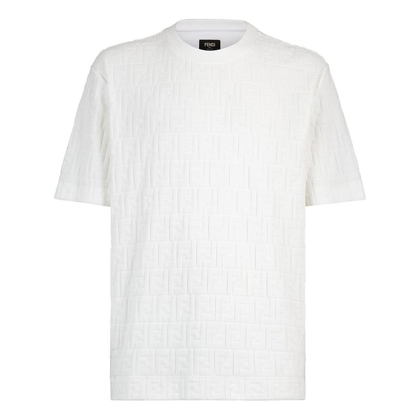Men's FENDI Suede Short Sleeve White FY0936AA8AF0QA0