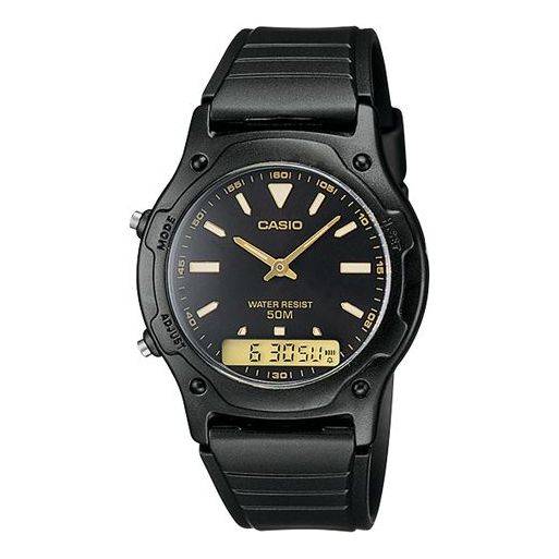 CASIO Quartz Waterproof Sports Mens Black Analog/Digital Combo AW-49HE-1A