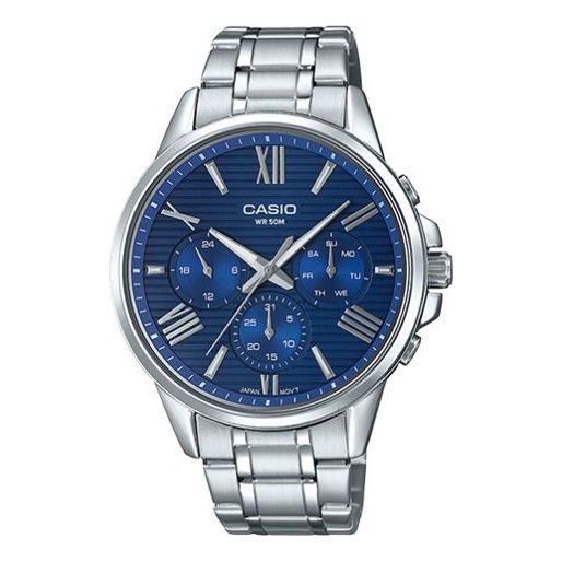 CASIO Retro Watch Blue Silver Blue DialSilver Blue DialSilver BlueSilver Analog MTP-EX300D-2A
