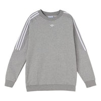 adidas originals Radkin Crewneck Small Logo Embroidered Round Neck Pullover Gray DU8142