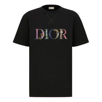 DIOR SS21 Flowers Floral Logo Embroidered Print Loose Crewneck Pullover For Men White 113J686A0554-C984