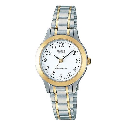 CASIO ENTICERSeriesWatches Business Silver/Golden White Analog LTP-1128G-7B