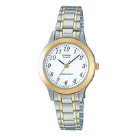 CASIO ENTICERSeriesWatches Business Silver/Golden White Analog LTP-1128G-7B