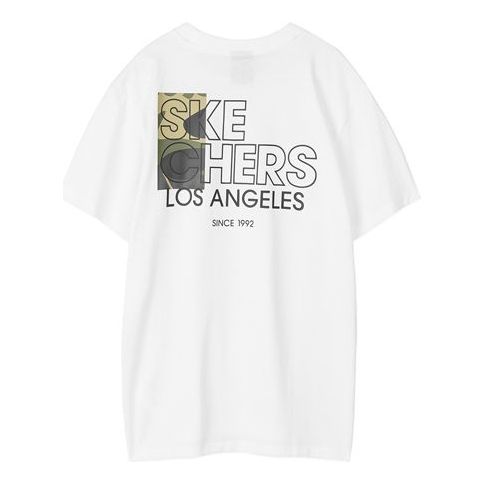 Men's Skechers Printing S Knit Short Sleeve White L220M164-0019
