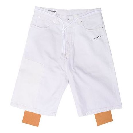 Off-White Cotton Logo Printing Casual Shorts White OMYC003R19C290214700
