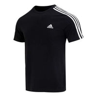 adidas Essentials Single Jersey 3-Stripes T-shirt Asia Sizing 'Black' IC9334