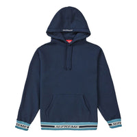 Supreme FW18 Striped Rib Hooded Sweatshirt Navy SUP-FW18-992