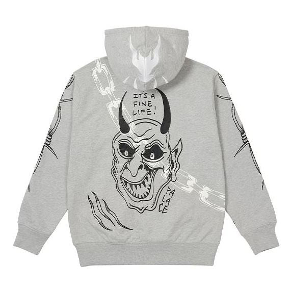 PALACE x Lotties Crossover Devil Hood Pattern Printing Loose Gray P20HD021