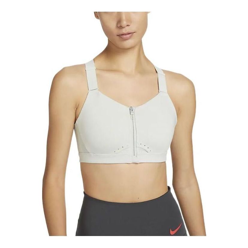 (WMNS) Nike Alpha High Support Padded Zip-Front Sports Bra 'Smoke Grey Jade' DD0437-034