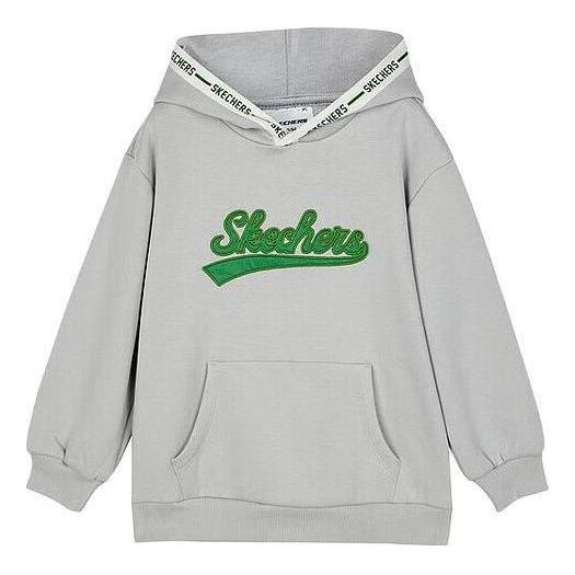 (GS) Skechers Logo Printed Hoodie 'Grey Green' L423B069-00U1