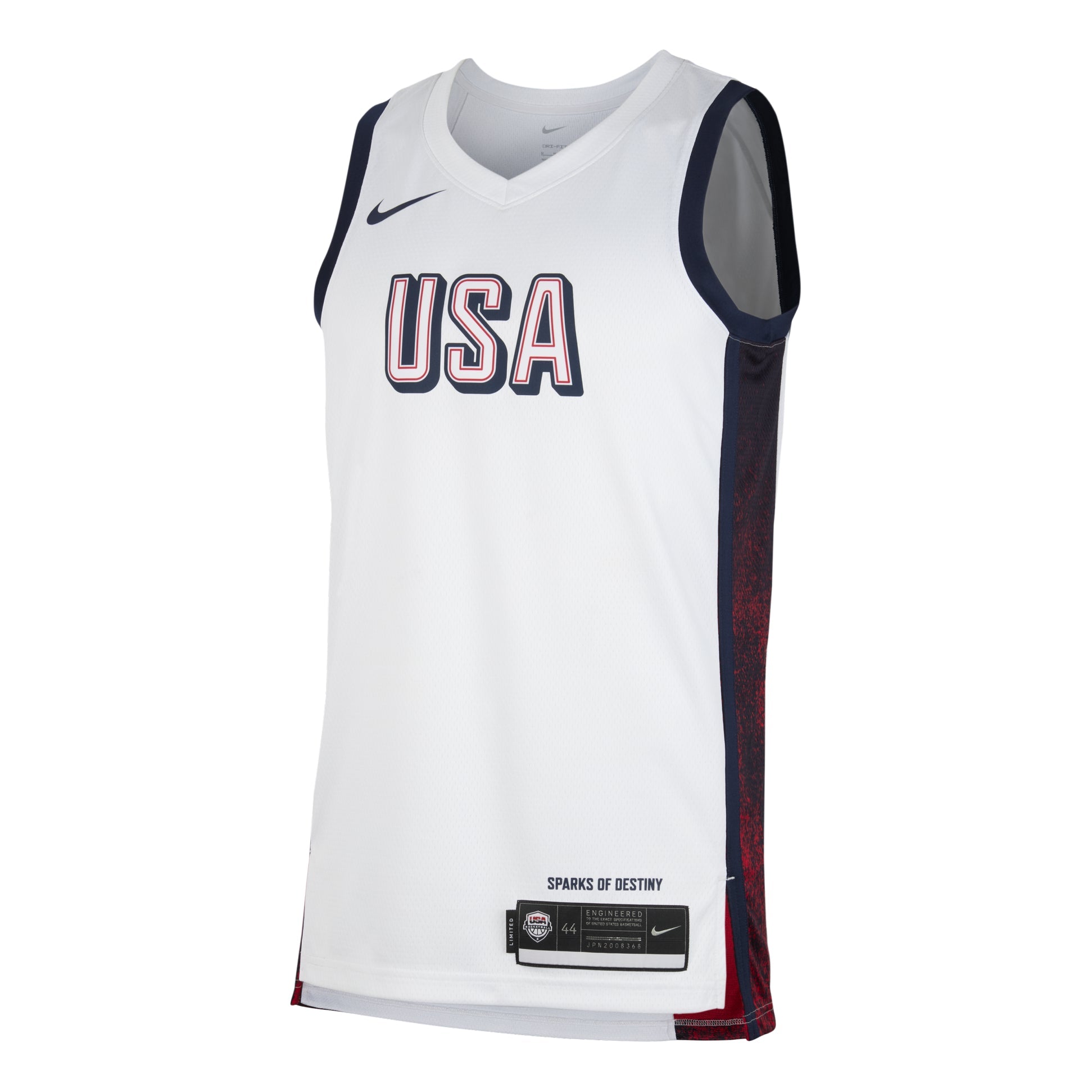 Nike USAB Olympics 24 Limited Home Basketball Jersey 'White' FV5517-100