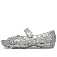 (PS) Crocs Isabella Flower Flat 'Silver' 205461-040