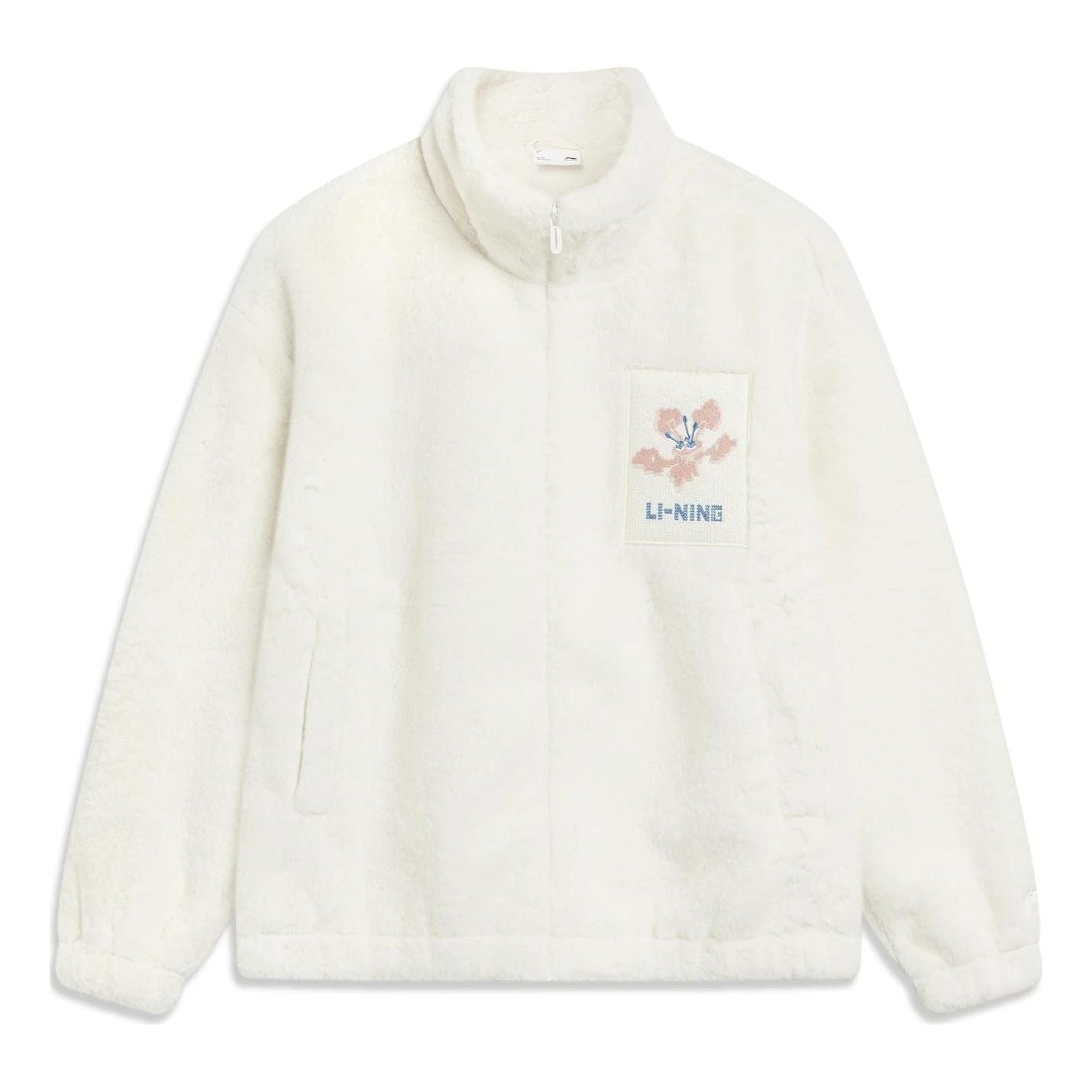 (WMNS) Li-Ning Floral Logo Faux Leather Jacket 'Cream White' AJDT544-3