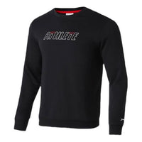 Li-Ning Training Series Alphabet Printing Fleece Lined Stay Warm Round Neck Pullover Black AWDRH31-1