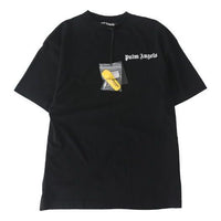 Men's PALM ANGELS Printing Logo Short Sleeve Black PMAA001R204130011001