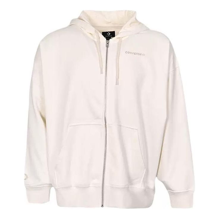 (WMNS) Converse Oversized Full-Zip Hoodie Asia Sizing 'Off White' 10024532-A01