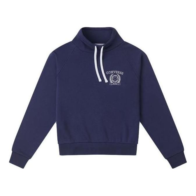 (WMNS) Converse Half Turtleneck Drawstrring Sweater Asia Sizing 'Navy' 10026107-A03