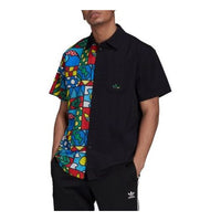 adidas originals Artist Shirt Printing Button Short Sleeve Black HA4682
