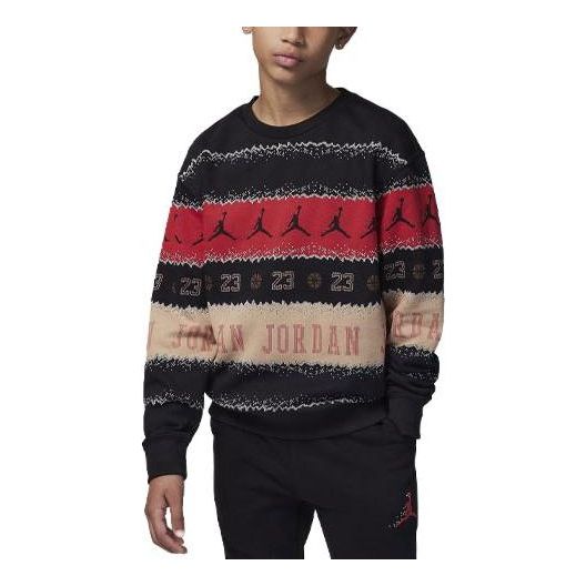 (GS) Air Jordan MJ Holiday Fleece Crew 'Black' 95C724-023