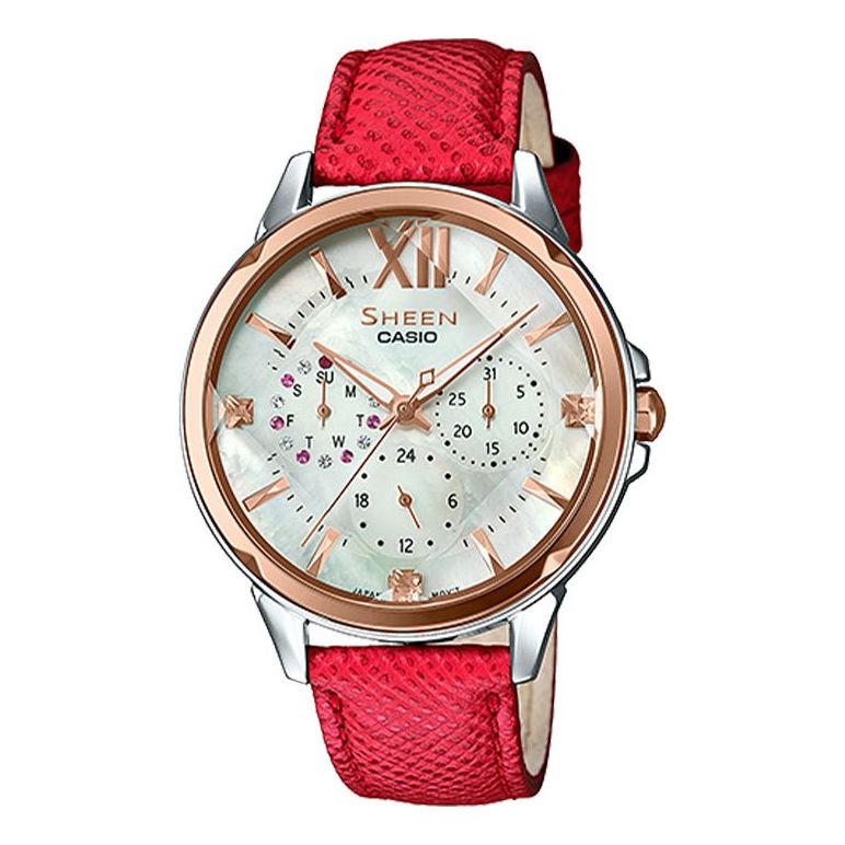 CASIO SHEEN Series Quartz Watch Leather Strap SHE-3056GL-7A