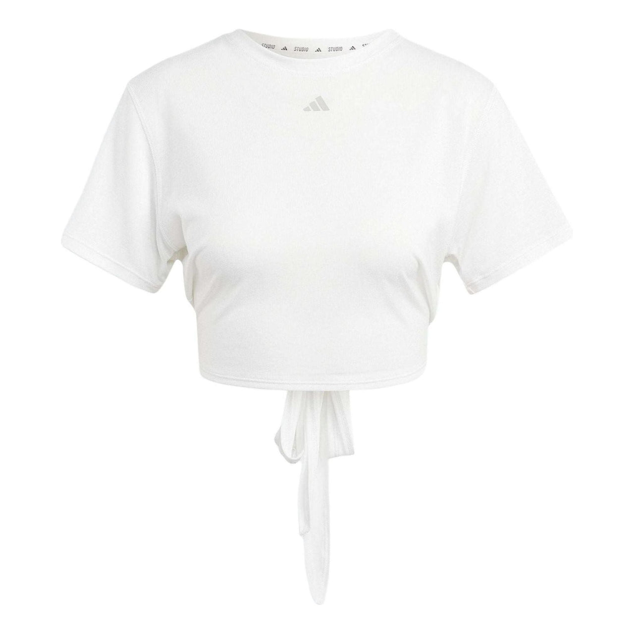 (WMNS) adidas Yoga Studio Wrapped T-Shirt Asia Sizing 'White' IS9001