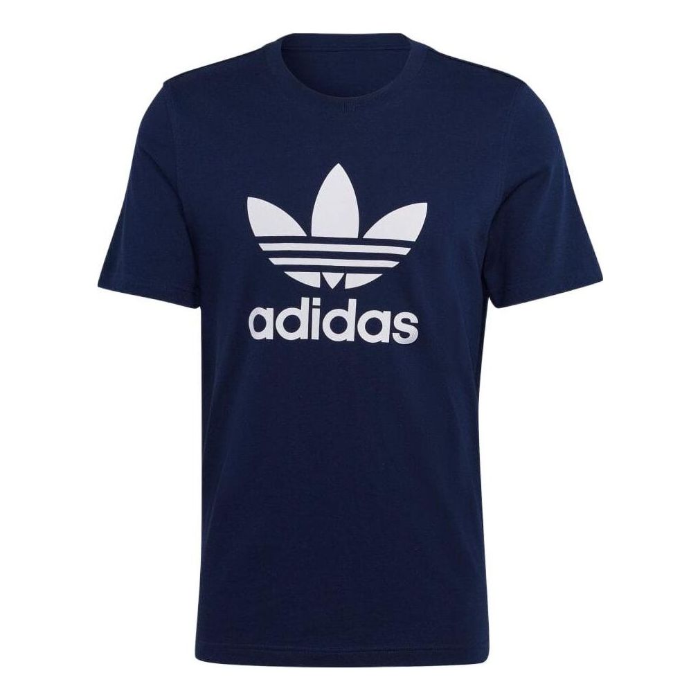 Men's adidas originals Logo Printing Round Neck Short Sleeve Blue T-Shirt HK5226