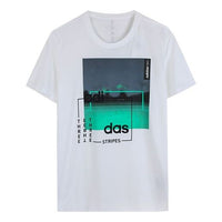 adidas neo M Cs Fld T Chest Printing Short Sleeve White DU2357