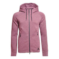 Men's Jordan Fleece Lined Casual Sports Long Sleeves Hooded Jacket Red 'Night Maroon Black' 809473-681