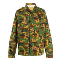 Off-White Camouflage Printing Long Sleeves Shirt Version Green OMGA108R203620019900