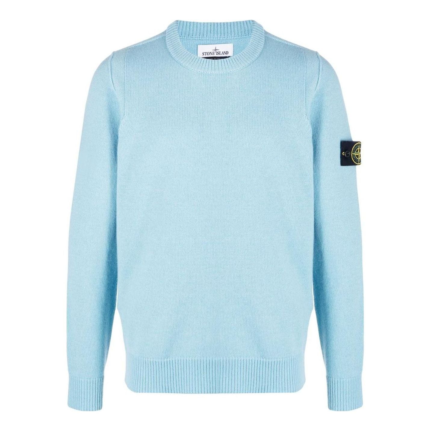 STONE ISLAND Logo Patch Knit Sweater 'Ocean Blue' 7915508A3-V0041
