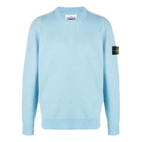 STONE ISLAND Logo Patch Knit Sweater 'Ocean Blue' 7915508A3-V0041