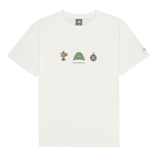 New Balance Camp Graphic T-Shirts Asia Sizing 'White' AMT41360-CIC