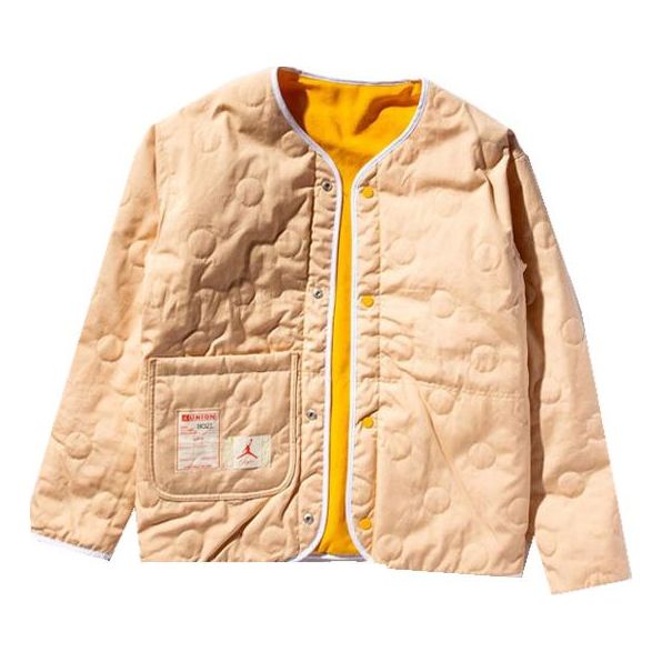 Air Jordan x union Crossover Solid Color Printing Logo reversible Long Sleeves Jacket Asia Edition Yellow DJ9519-771