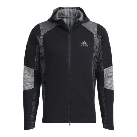 adidas Primeknit Jkt Golf Sports Hooded Jacket Black HB3591