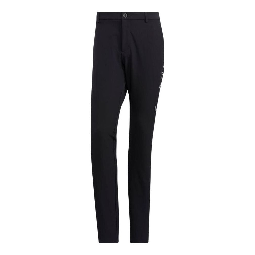 Men's adidas Theree Stripe Life Solid Color Breathable Straight-Leg Casual Pants/Trousers Black HA3269