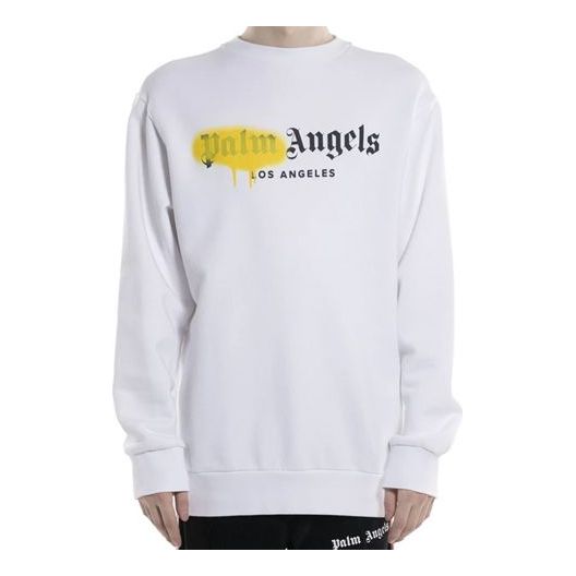 Men's PALM ANGELS Yellow Alphabet Logo Printing White PMBA001S206360230101