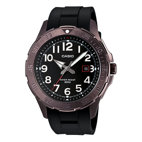 Men's CASIO Quartz Movement Stainless Steel Case Dial 100 Meter Waterproof Watch Mens Black Analog MTD-1073-1A2V
