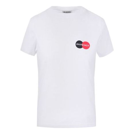 Balenciaga Printing Round-neck Short Sleeve White 612964TIV799000