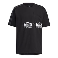 adidas M Artst Gr Tee Printing Sports Round Neck Short Sleeve Black GN0755