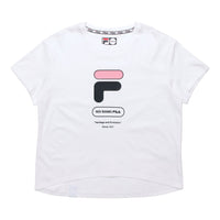 (WMNS) FILA FUSION Alphabet Logo Short Sleeve White T11W031103F-WT