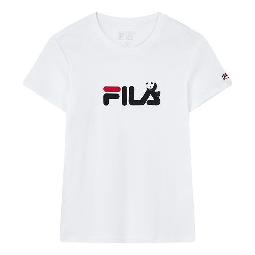 (WMNS) FILA Embroidered Alphabet Short Sleeve White F11W018141F-WT