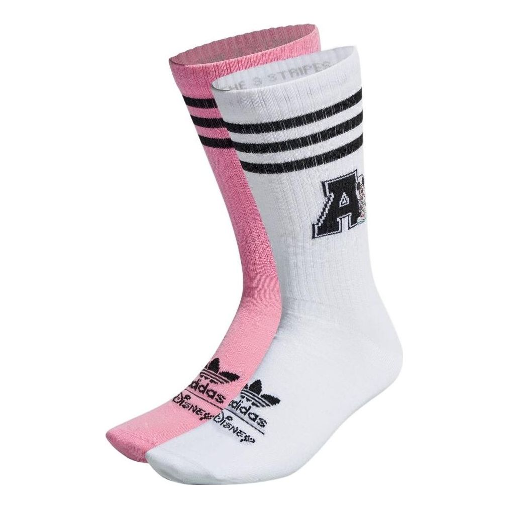 adidas x Disney Crew Socks 2 Pairs 'White Pink' HK0352