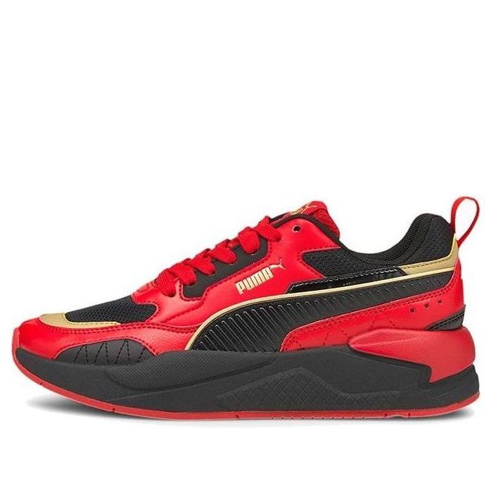 PUMA X-ray 2 Square (Big Kids) Shoes Red/Black/Gold 374190-09