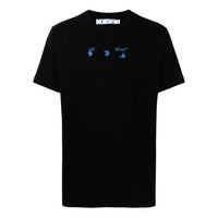 Off-White SS21 Logo Pattern Printing Short Sleeve Loose Fit Black OMAA027S21JER0191045