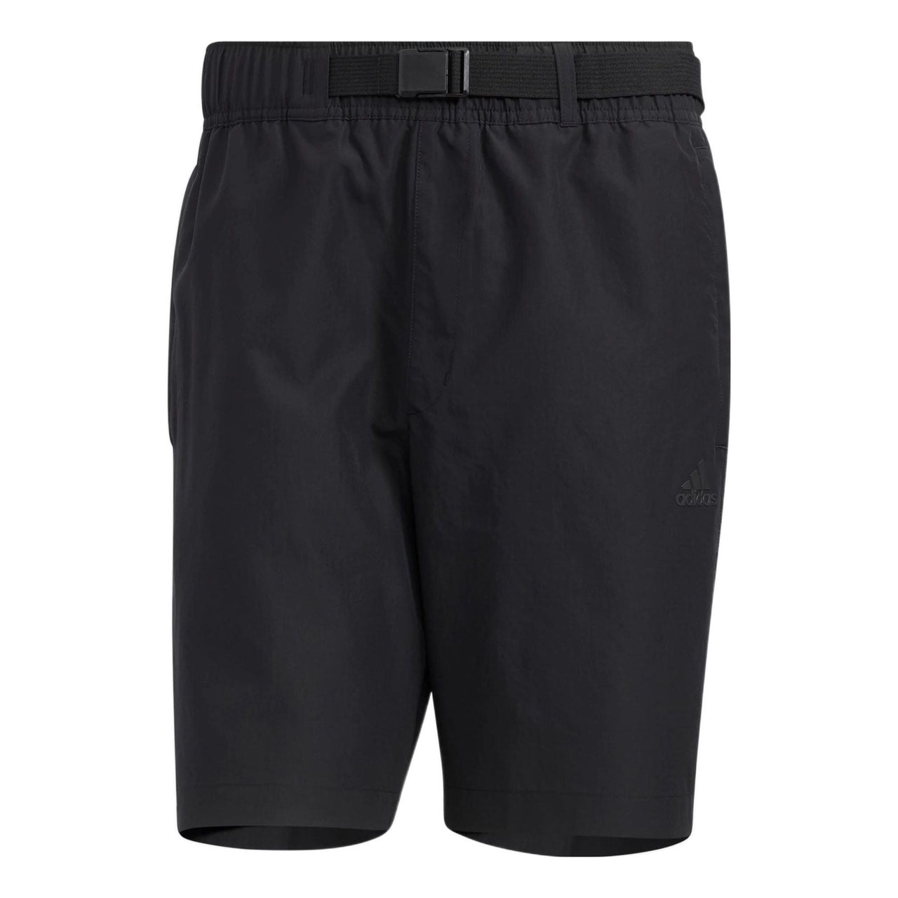 adidas Solid Color Belt Detail Straight Shorts Black HE9934