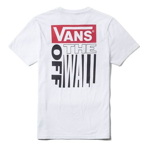 Men's Vans Back Large Logo Printing Short Sleeve White VN0A3TWZWHT