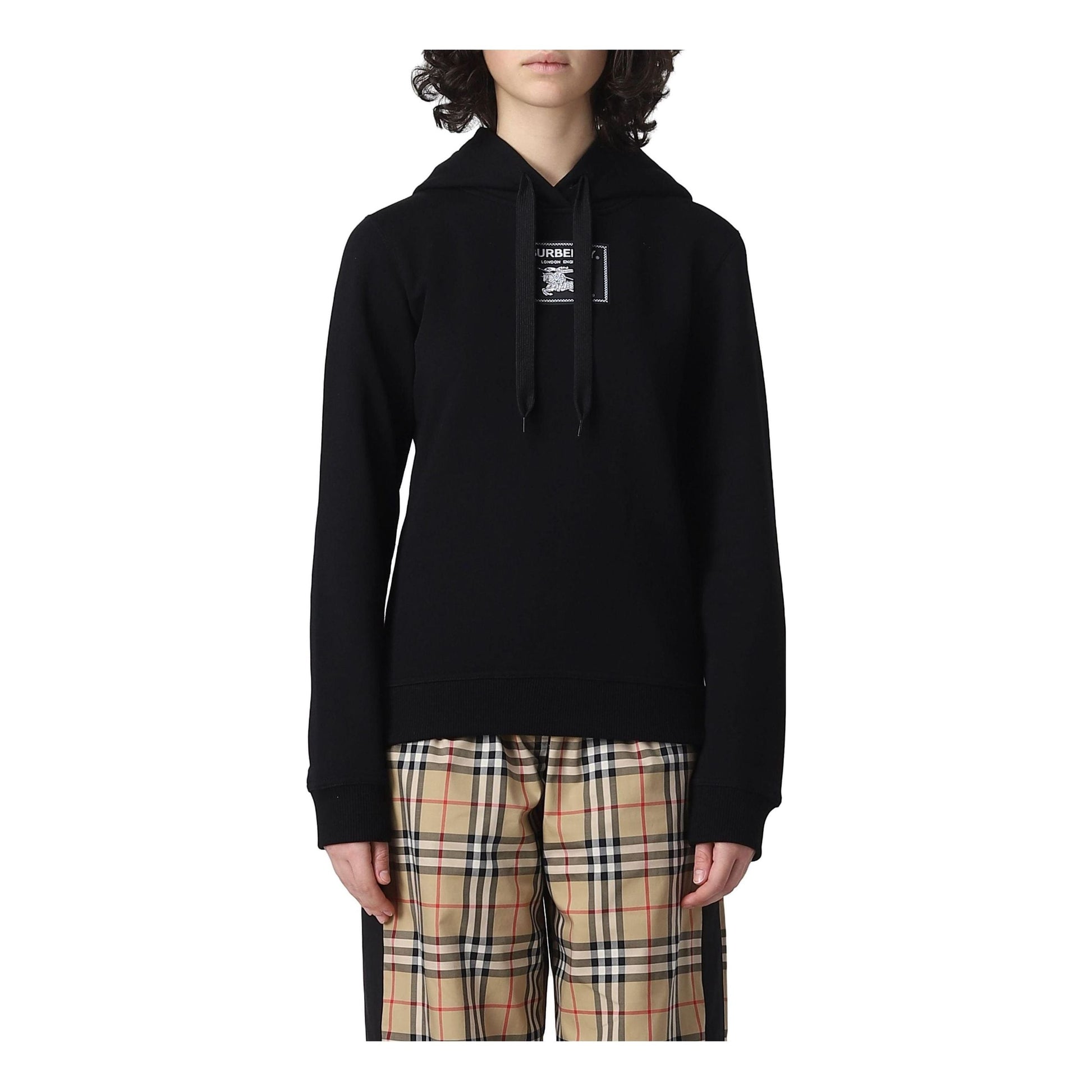 (WMNS) Burberry Prosum Label Hoodie 'Black' 8063475