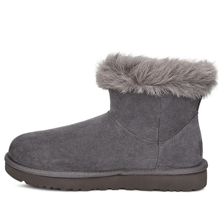 (WMNS) UGG Classic Fluff Pin Mini Fleece Lined Gray 1105609-CHRC