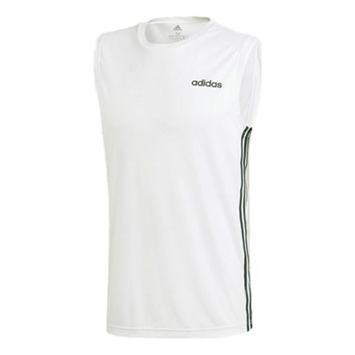 Men's adidas D2M SL 3S Training White Vest DU1249